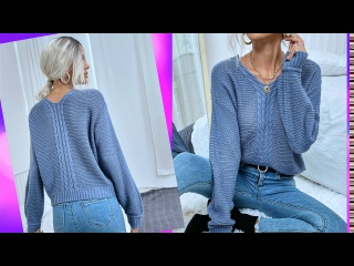 СТИЛЬНЫЙ ПУЛОВЕР шикарного ДЖИНСОВОГО ЦВЕТА