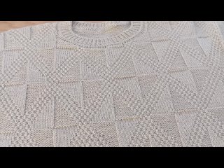 Мужской джемпер спицами теневым узором.Экспресс МК Мужской джемпер спицами теневым узором.Экспресс МК