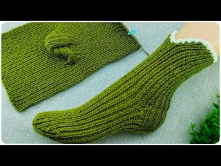 ?ПРОСТО ВОСТОРГ!!! Красивые НОСКИ на 2 х спицах!!! Подробный мастер класс