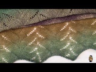 Палантин спицами "Листья" из Дундаги?