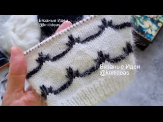 Красивый простой узор спицами! Цветочные волны