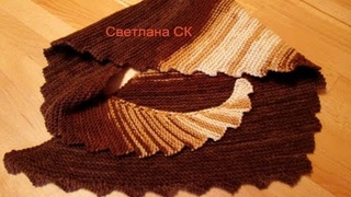 Шарф спицами "Бактус", спицы для начинающих, knitted scarf