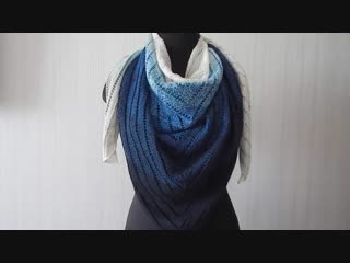 Шаль-платок спицами из пряжи YarnArt Flowers