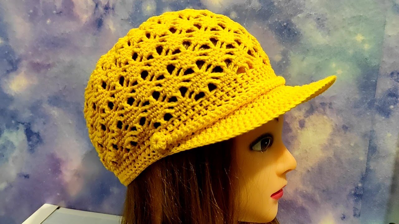 АЖУРНАЯ КЕПОЧКА КРЮЧКОМ. Как придать жесткость козырьку кепки, бейсболки.