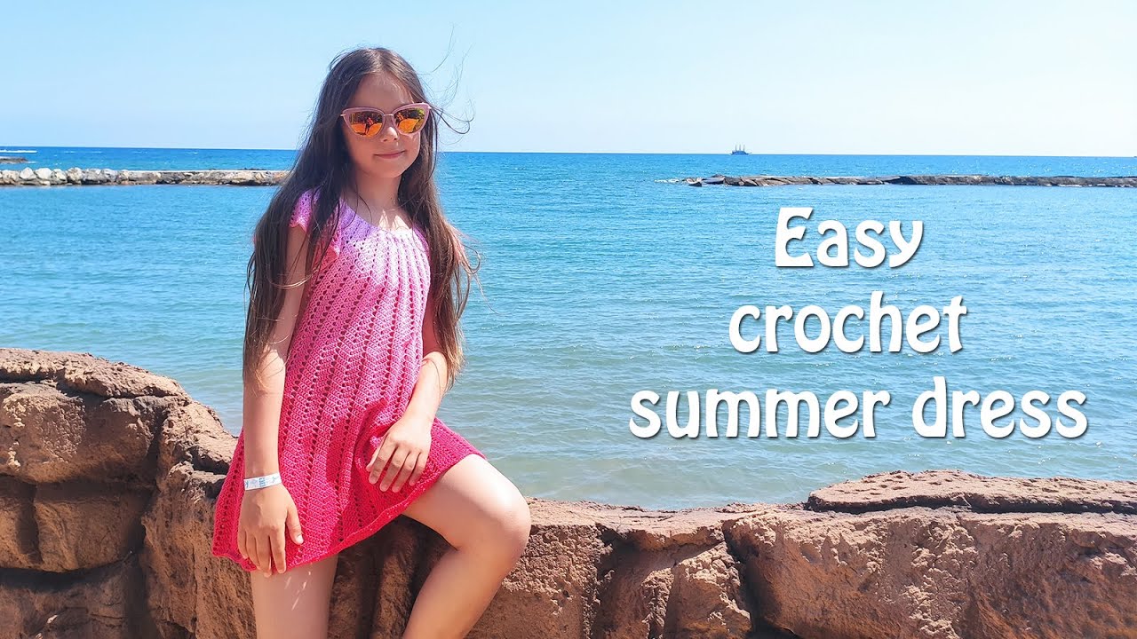 Летнее легкое платье крючком 