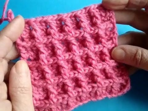 Вафельный плед крючком