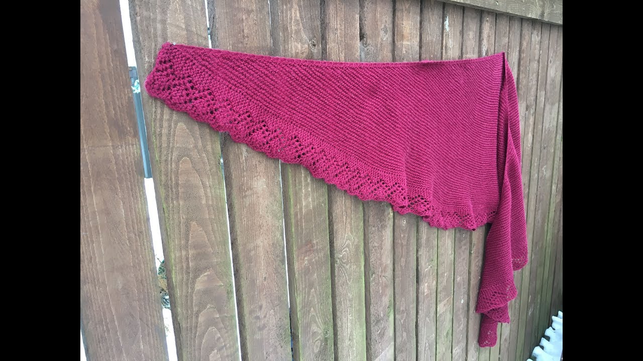 Как связать полукруглую шаль спицами. Ажурная кайма. МК. Вяжем вместе.