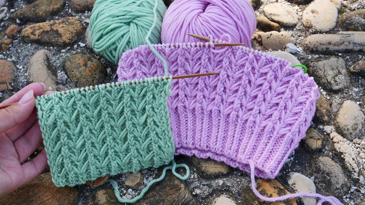 Узор «Бамбук» спицами 