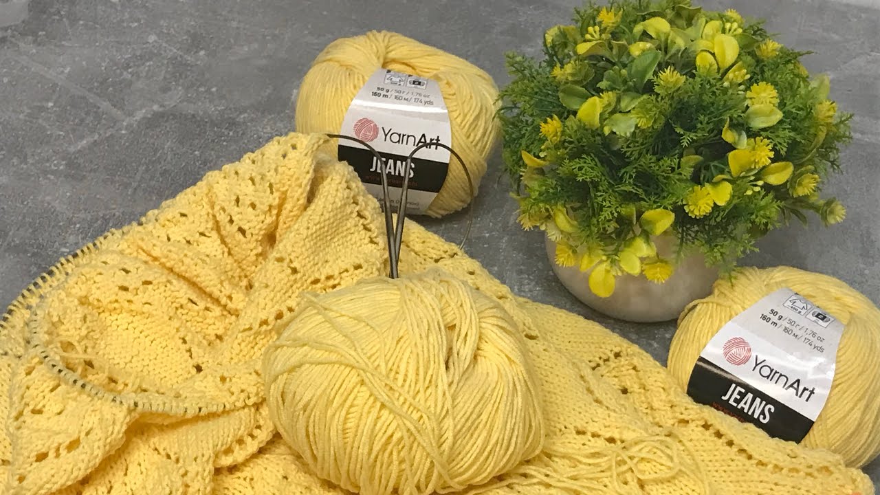 Кардиган из Yarnart Jeans❤️что сейчас вяжу