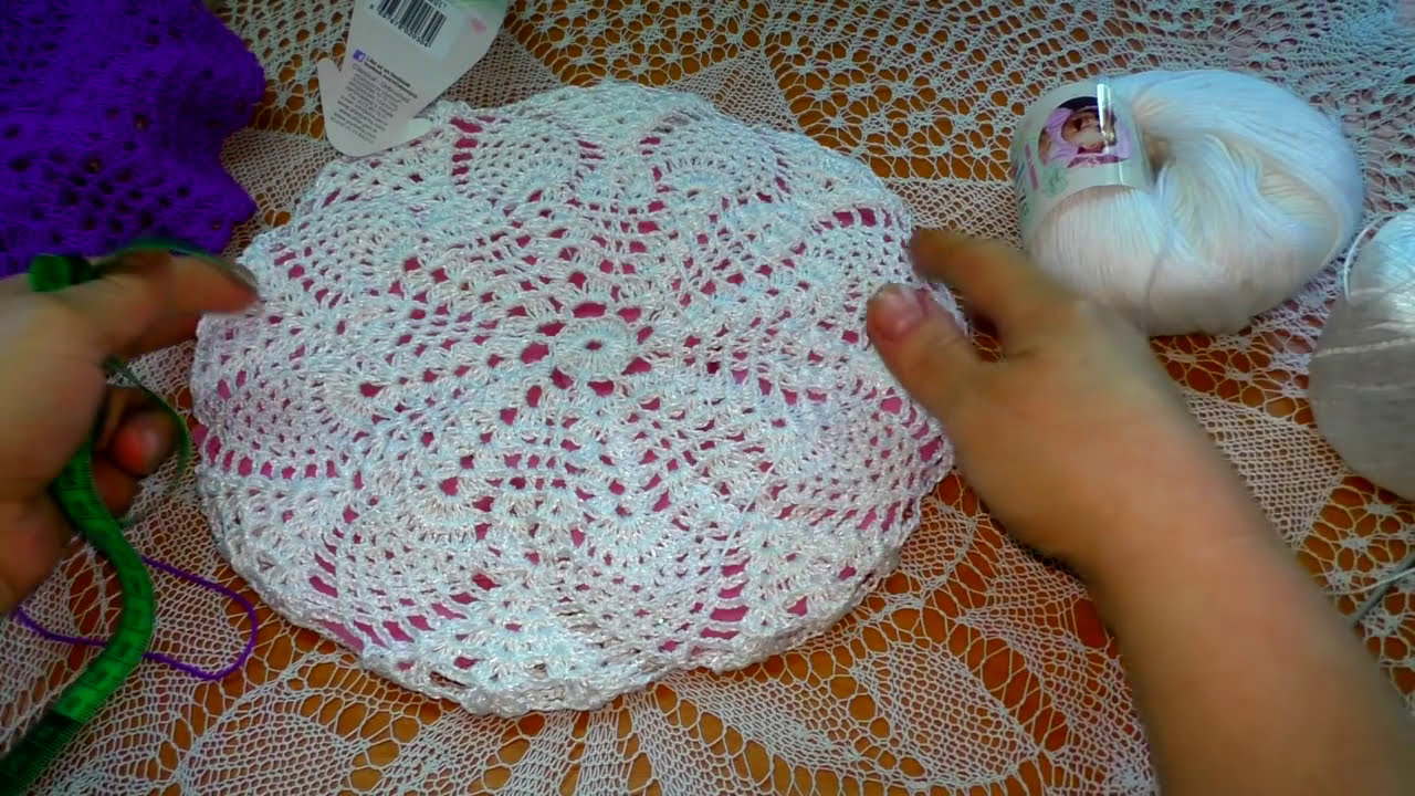 Вяжем летний берет крючком часть 1.