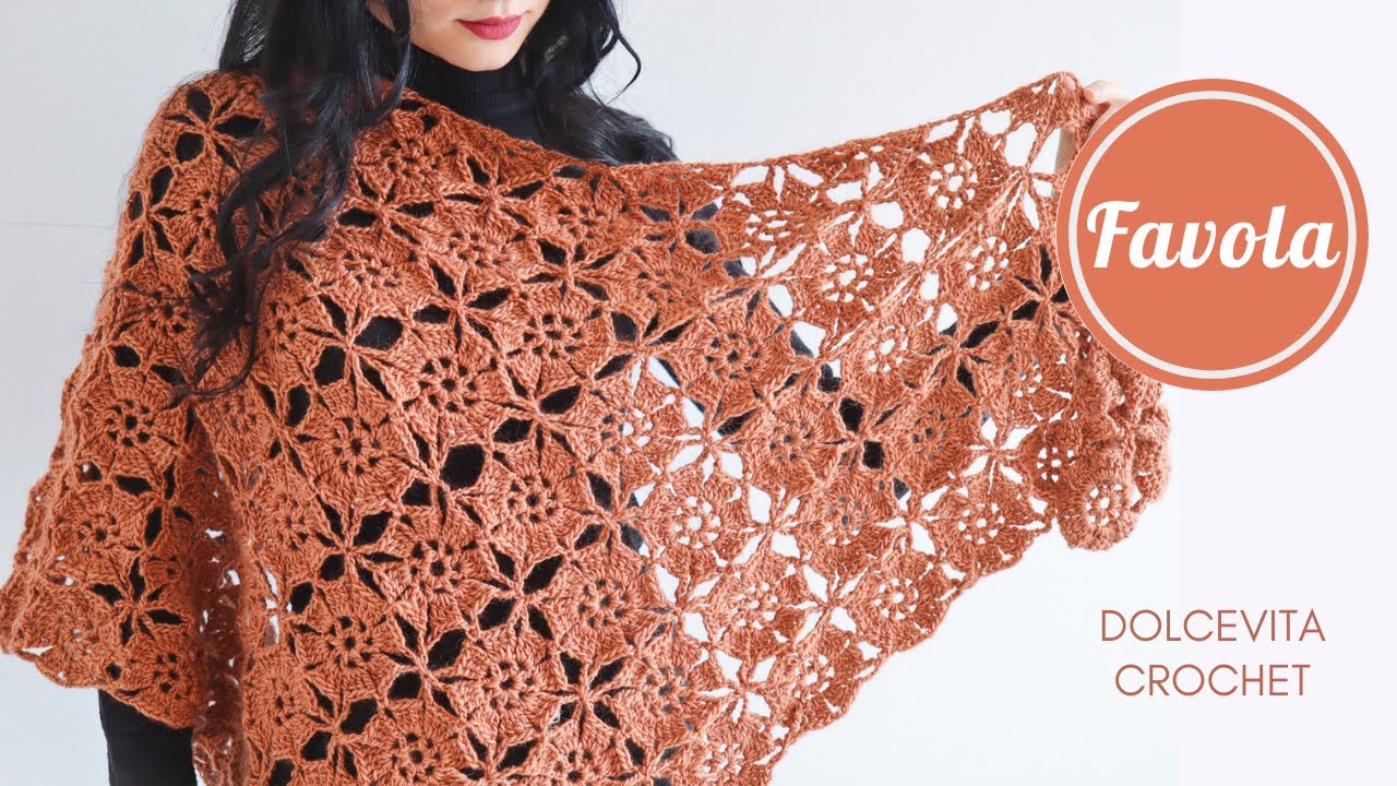 Шаль FAVOLA, автор дизайна Cetty DolceVit. Вязание крючком