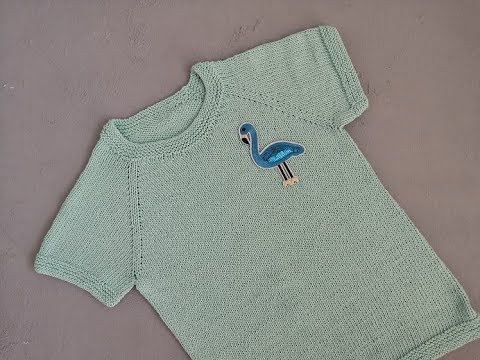 Футболка спицами. Вяжем майку с длинным рукавом спицами.