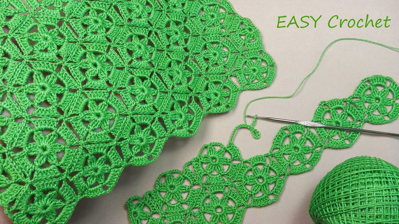 Легкий УЗОР без отрыва нити!!! ВЯЗАНИЕ КРЮЧКОМ безотрывный способ SUPER EASY Pattern Crochet