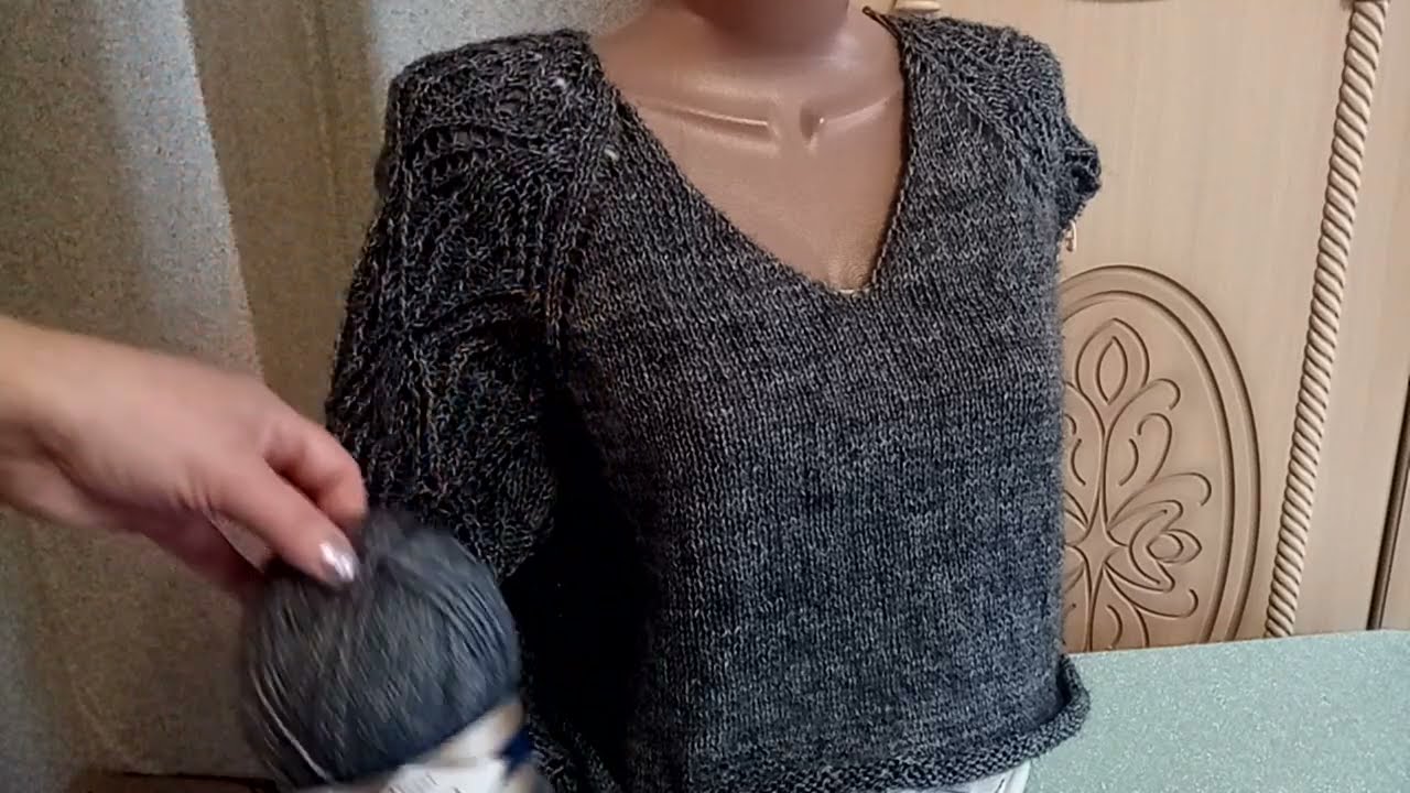 Платье спицами реглан сверху