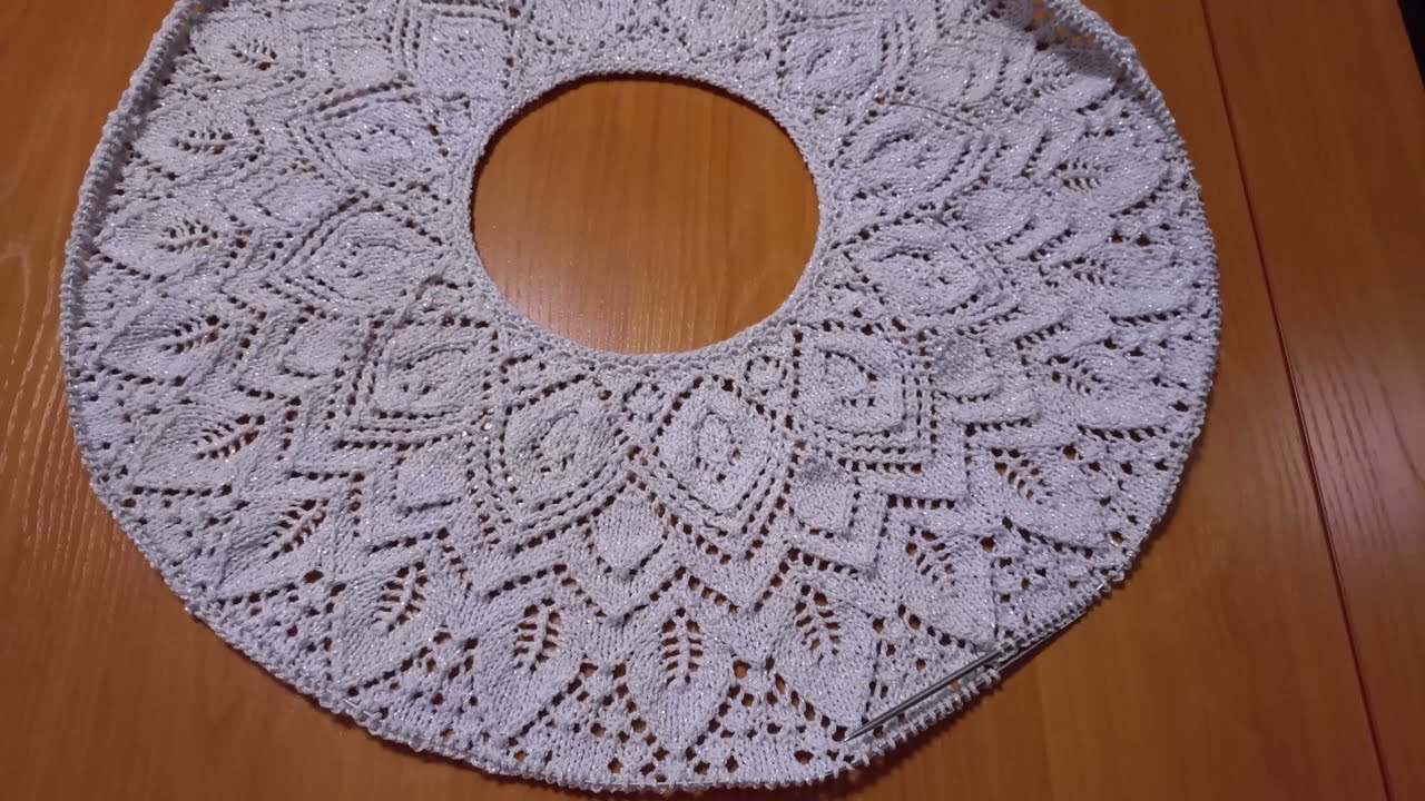 Летняя блузка спицами "Серебро", 2 часть МК