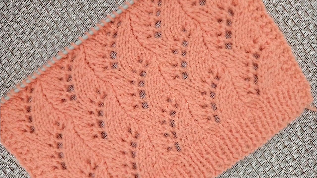 Красивый и совсем несложный ажурный узор спицами. Схема узора.
