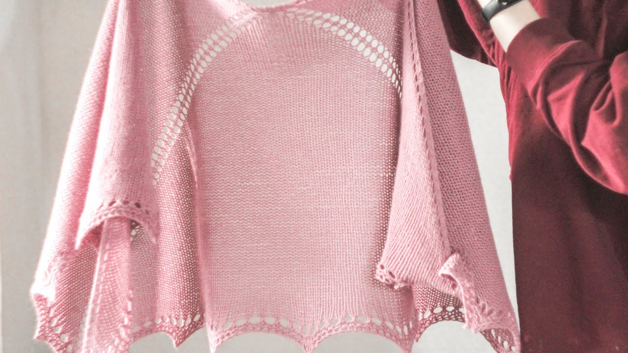 ПУДРОВЫЙ ПЛАТОК СПИЦАМИ. МК по вязанию шали спицами.
