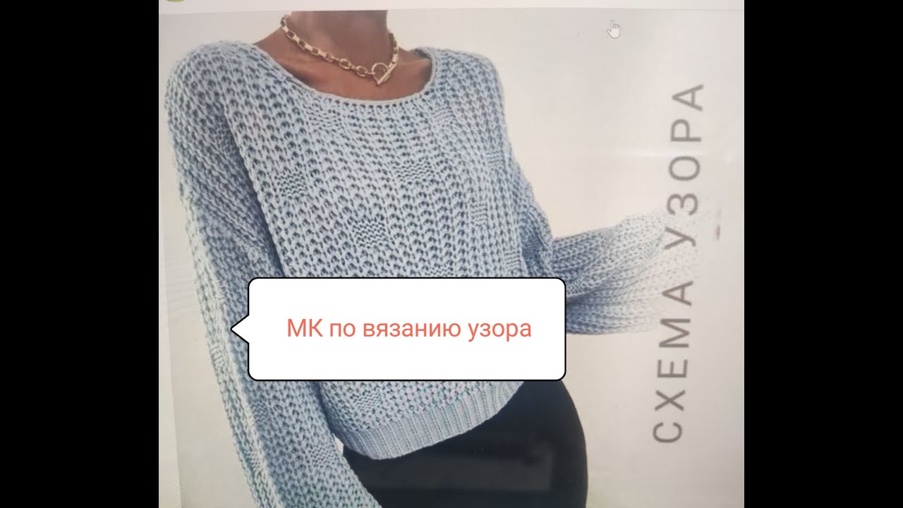 МК  по вязанию узора спицами для джемпера.