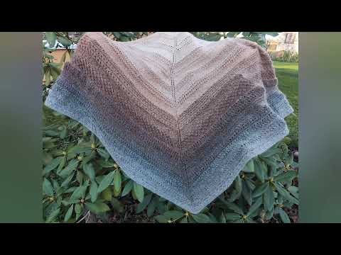 Шаль спицами -Осенние настроение -из пряжи Yarn ART Flowers Alpaka