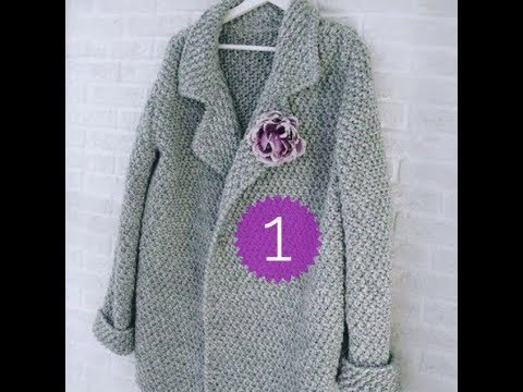 вязаный кардиган крючком ,вязаное пальто крючком на любой размер для начинающих