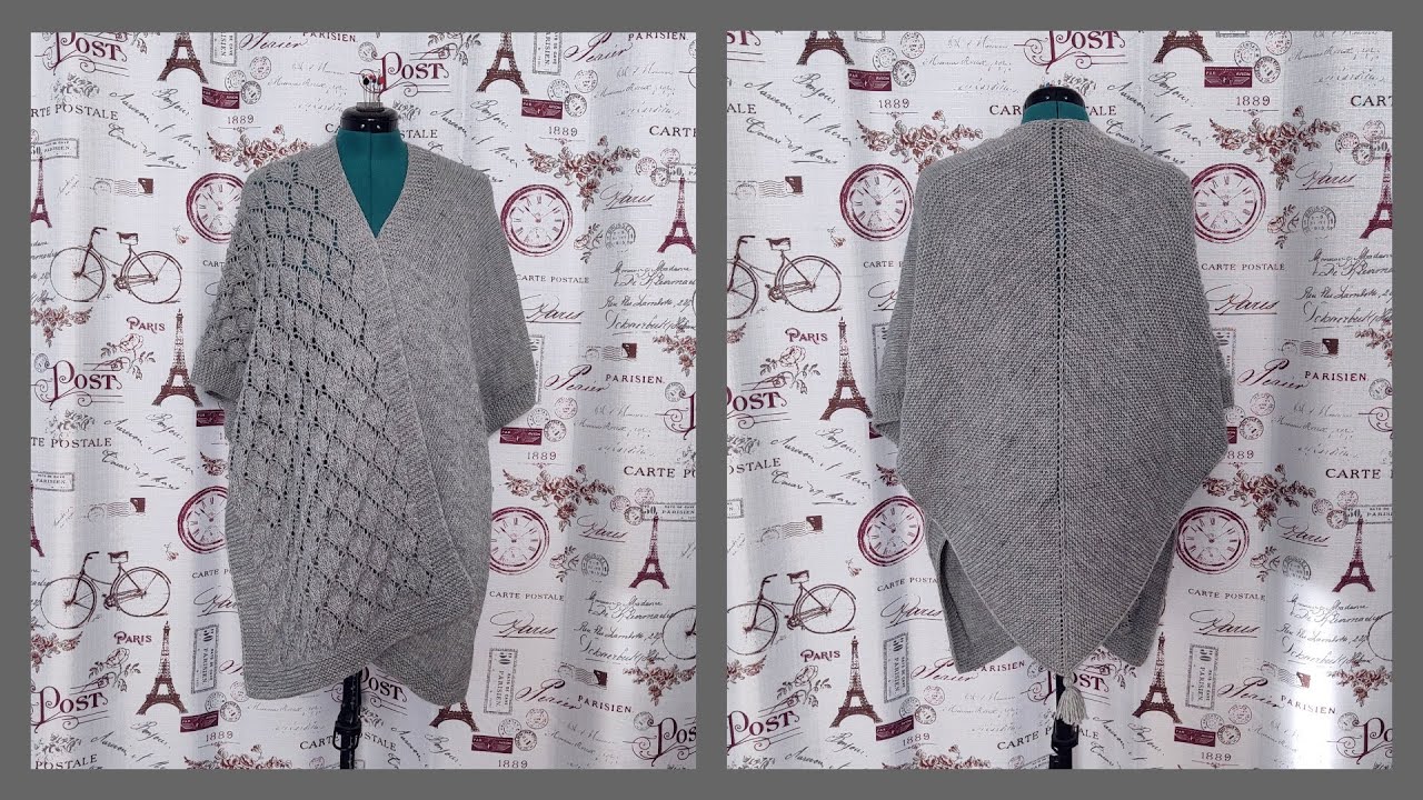 Пончо-шаль спицами из пряжи Alize Alpaca Royal New.