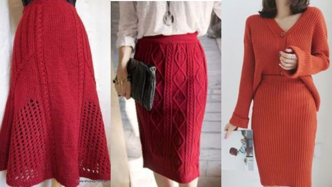 МОДНЫЕ ВЯЗАНЫЕ ЮБКИ СПИЦАМИ КРЮЧКОМ ?ОРИГИНАЛЬНЫЕ ФАСОНЫ УЗОРЫ?