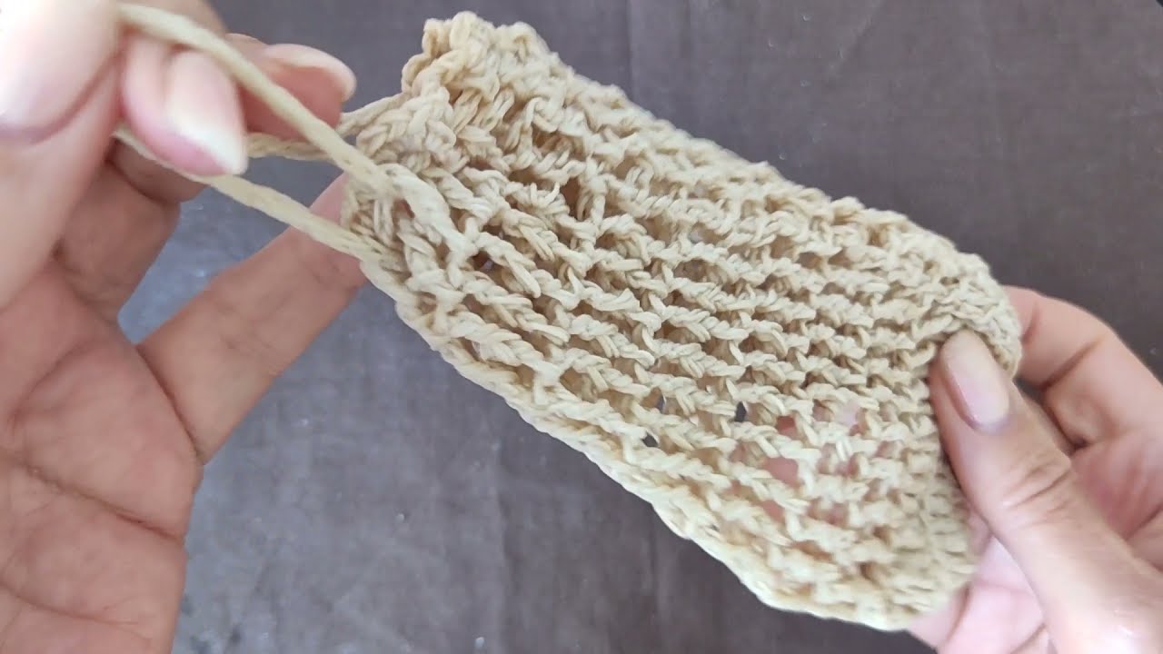 мочалка для косметических процедур из льна, крючком