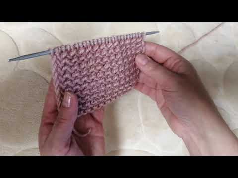 узор спицами один ряд. Двухсторонний.