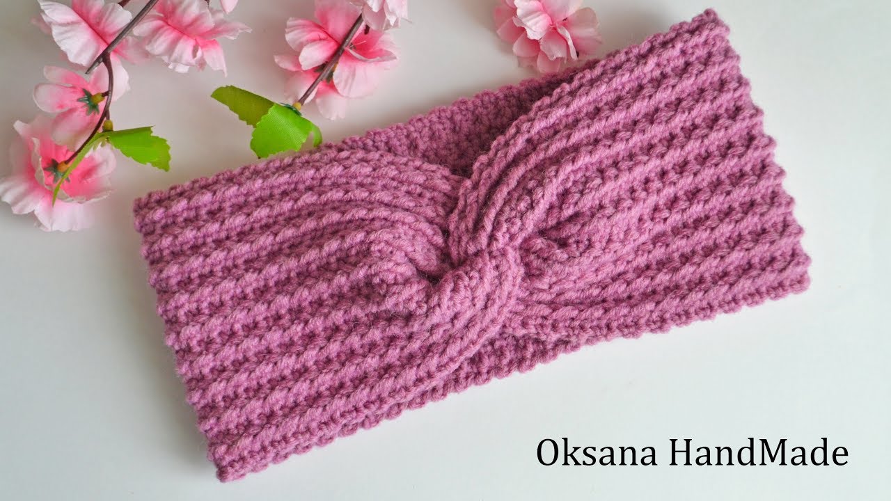 Повязка на голову крючком. crochet headband