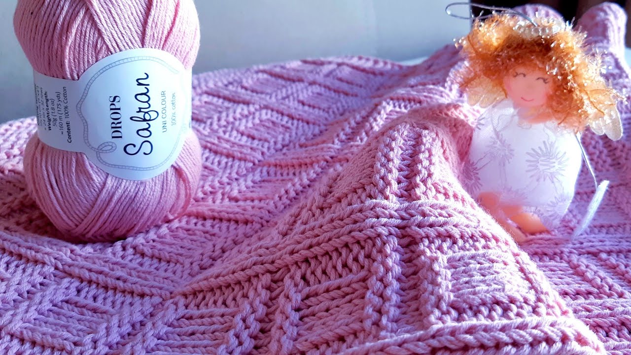 ПРОСТЕЙШИЙ детский ХЛОПКОВЫЙ плед "ОТРАДА" #вязаниеспицами #вяжупросто