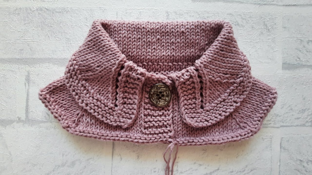 Отложной воротник сверху вниз для кардиганов, кофточек.