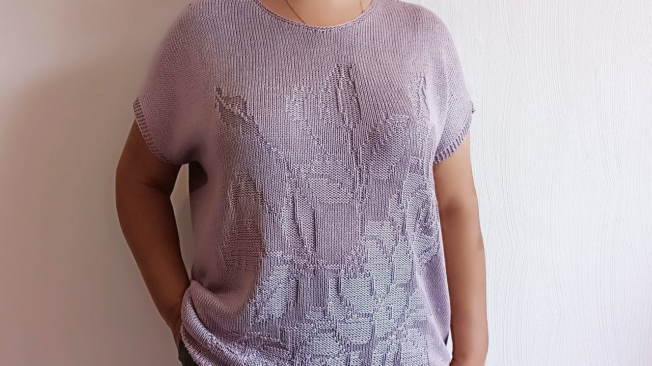 Джемпер спицами "Бутоны роз", обзор