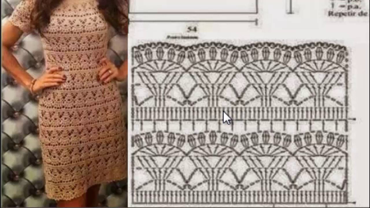 Ажурное платье, вяжем крючком