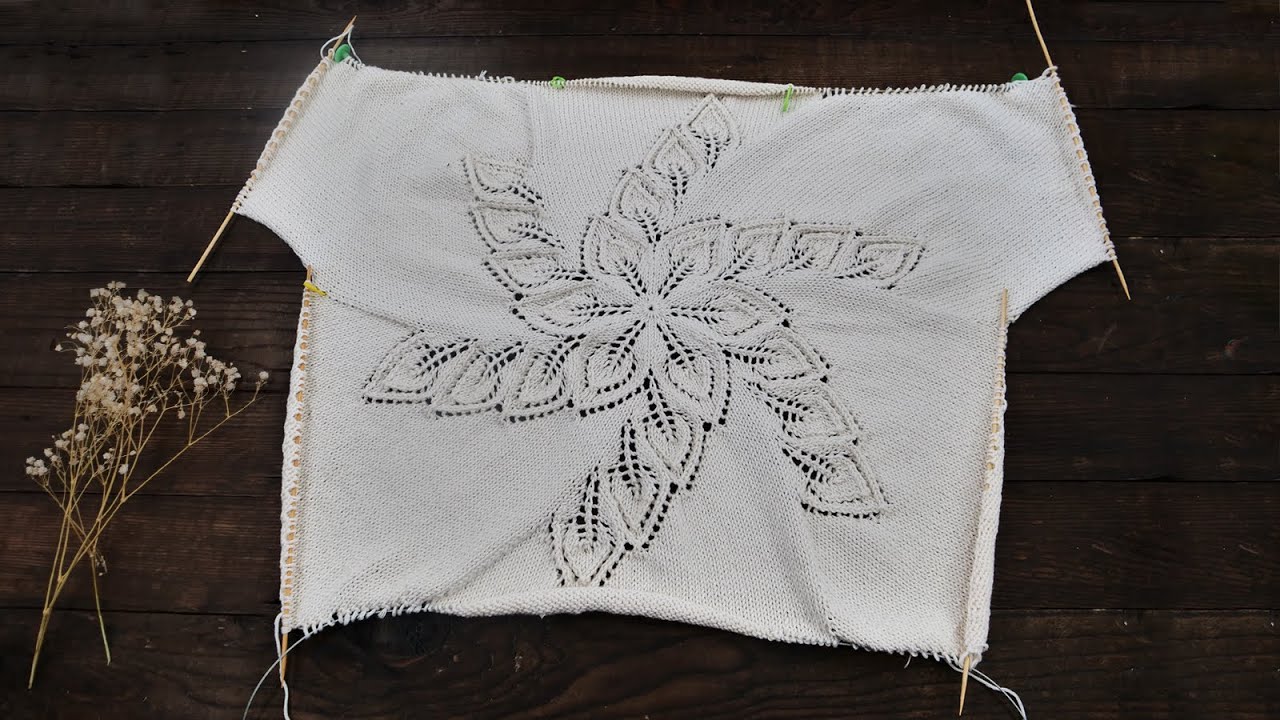 Кофточка «Круговорот лепестков» спицами - часть 3 