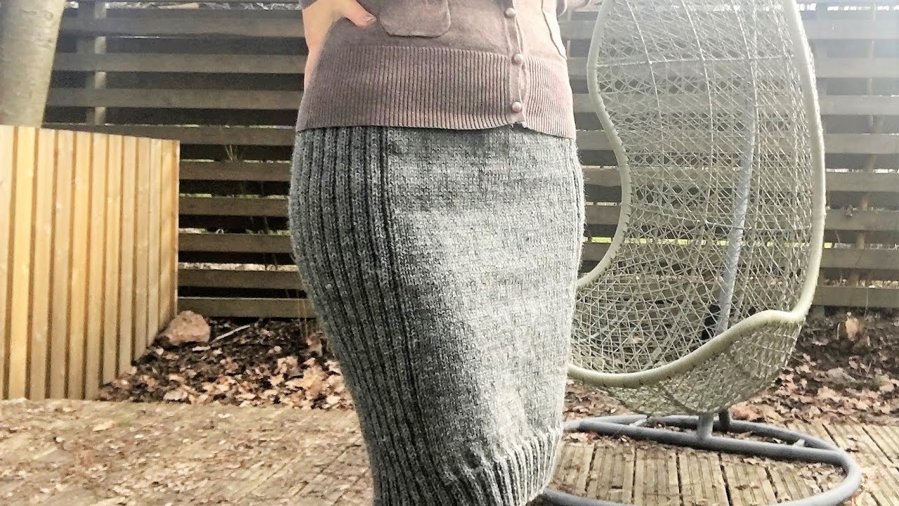 Как я связала юбку-карандаш спицами .