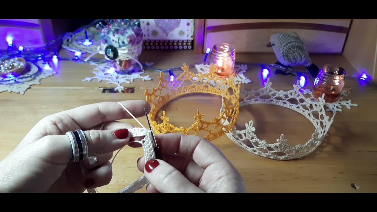 МК корона крючком. Korona szydełkowa.Coroa de crochet.