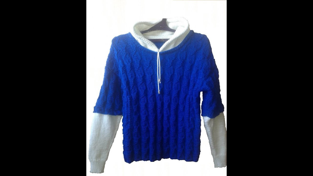 Как я вязала Свитер для мальчика с капюшоном