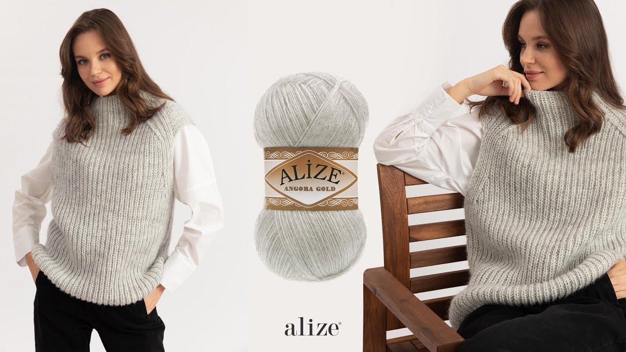 Безрукавка из пряжи Alize Angora Gold