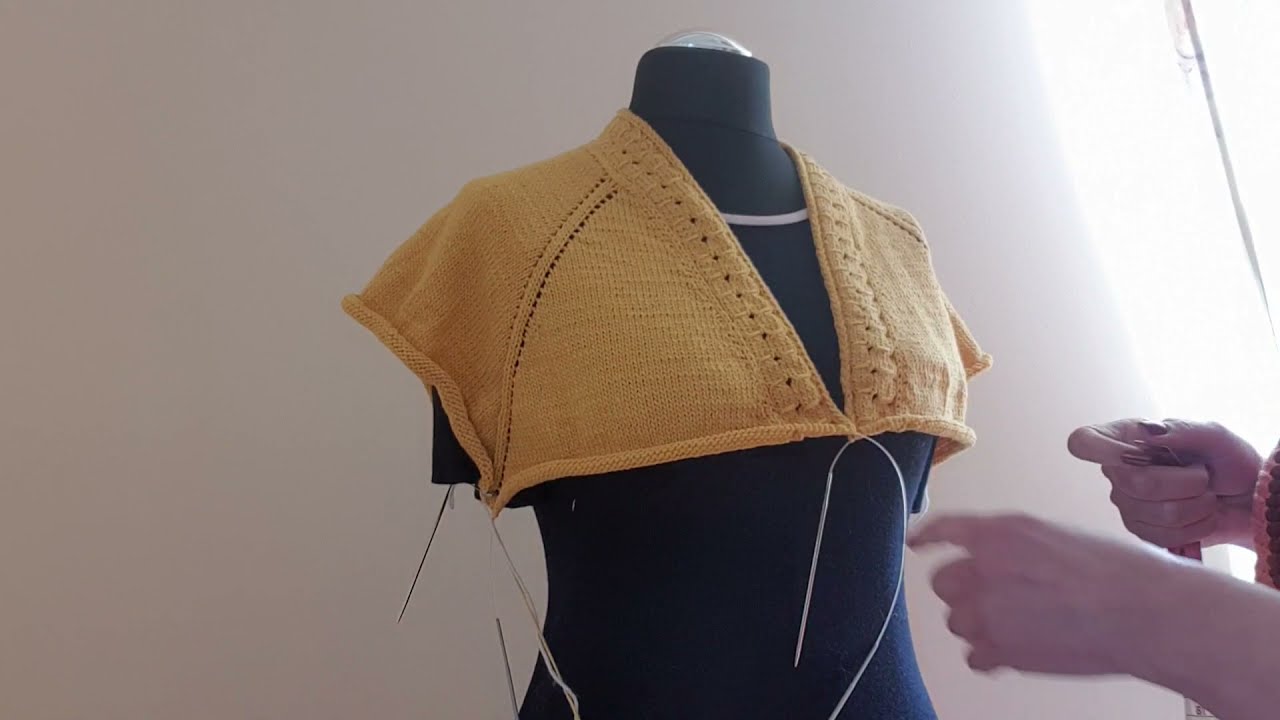 кардиган  спицами с V- образным вырезом- часть 4